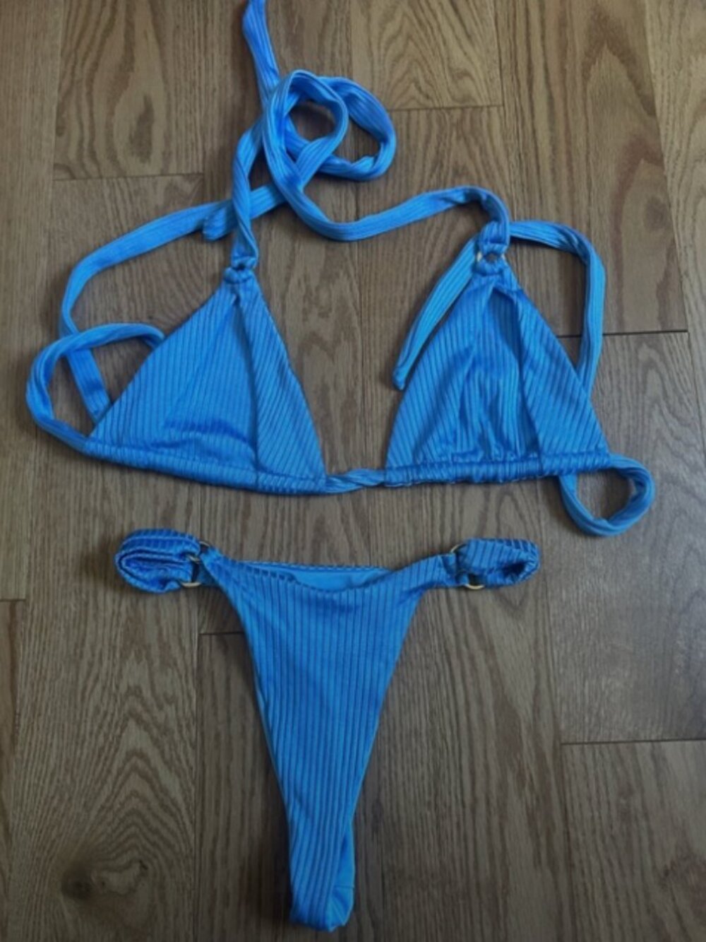 Monday Swimwear Morocco Top & Bottom - Dream Blue Wide Rib